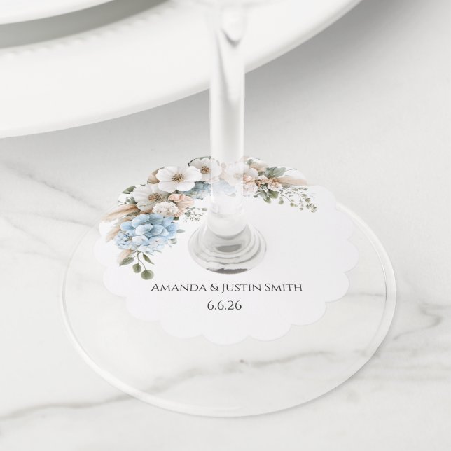 Étiquette Pour Verre De Vin Mariage  (De près)