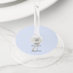 Étiquette Pour Verre De Vin Mariage bleu opulent