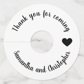 Étiquette Pour Verre De Vin Mariage de calligraphie simple merci d'être venu