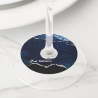 Marine et Argent Agate pierre précieuse