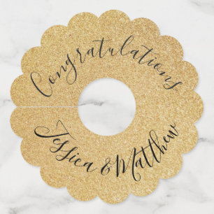 Étiquette Pour Verre De Vin Message chic et noms d'impression d'or faits sur