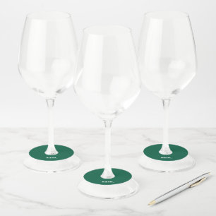 Étiquette Pour Verre De Vin Minimaliste texte personnalisé gras vert