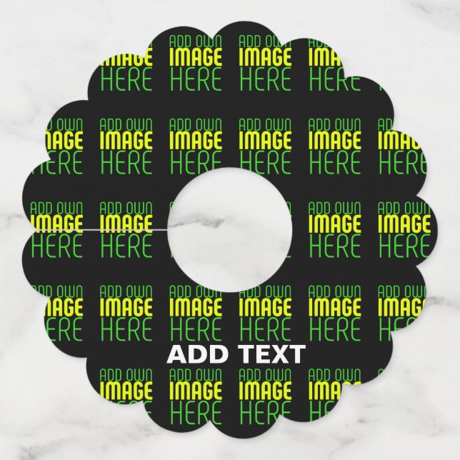 ÉTIQUETTE POUR VERRE DE VIN MODÈLE DE TEXTE D'IMAGE NOIRE SIMPLE ET MODERNE (Devant)