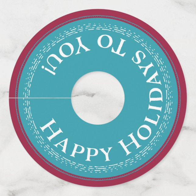 Étiquette Pour Verre De Vin Moderne Simple Joyeux Vacances Vins Cocktail Party (Devant)