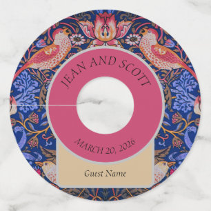 Étiquette Pour Verre De Vin Morris Strawberry Thief Lavande Violet Rose Art