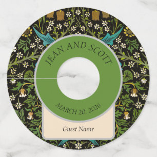 Étiquette Pour Verre De Vin Motif Blackthorn Vintage Fond Noir Morris Black Ba