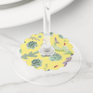 Étiquette Pour Verre De Vin Motif Cactus 9