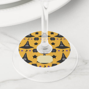 Étiquette Pour Verre De Vin Motif de chapeau de sorcière Halloween