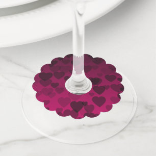 Étiquette Pour Verre De Vin Motif de coeur 18