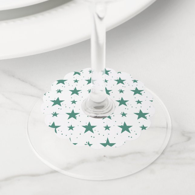 Étiquette Pour Verre De Vin Motif de Noël 123 (De près)