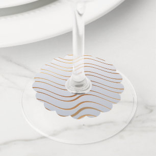 Étiquette Pour Verre De Vin Motif d'or 3