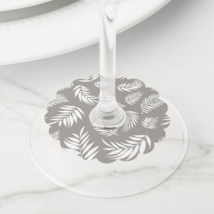 Étiquette Pour Verre De Vin Motif Feuille tropical 9