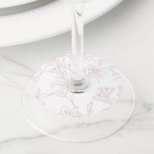Étiquette Pour Verre De Vin Motif Fleurs 10