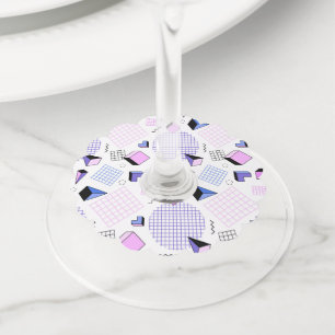 Étiquette Pour Verre De Vin Motif géométrique 13