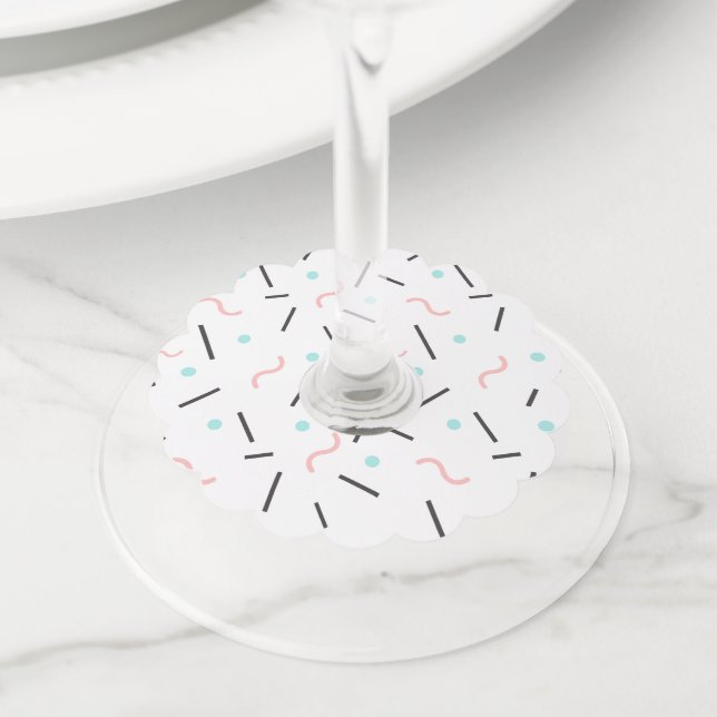 Étiquette Pour Verre De Vin Motif géométrique 32 (De près)