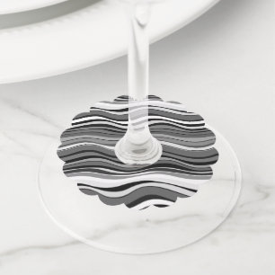 Étiquette Pour Verre De Vin Motif Ondulations Monochromes