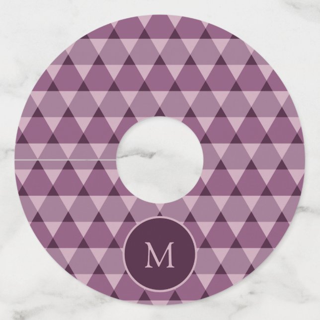 Étiquette Pour Verre De Vin Motif Triangles (Devant)