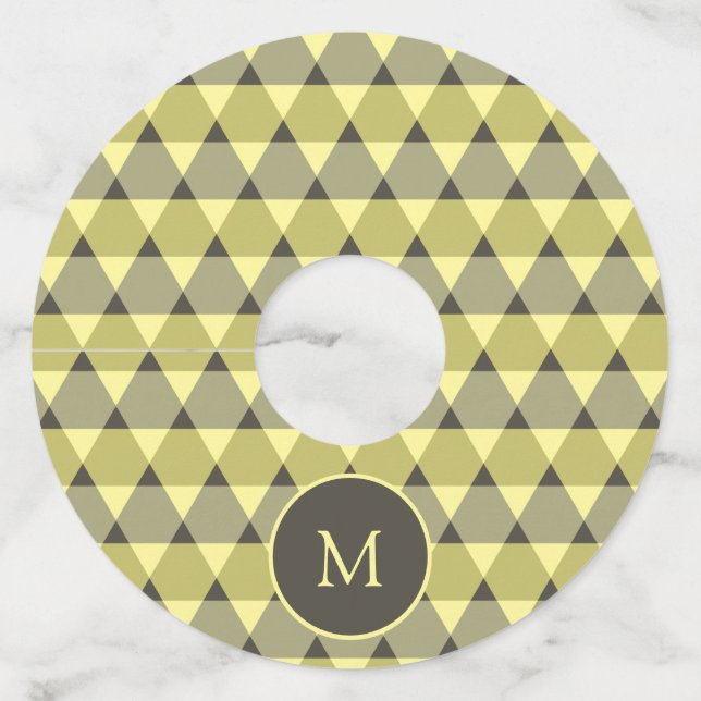 Étiquette Pour Verre De Vin Motif triangles (Devant)