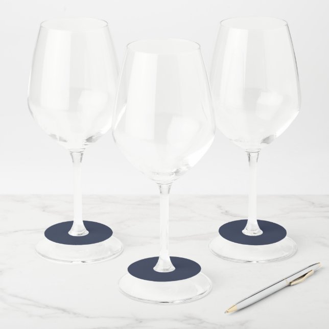 Étiquette Pour Verre De Vin Navy Blue (Lot)