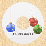 Étiquette Pour Verre De Vin Noël Vacances Jolies Ornements<br><div class="desc">This design created though digital art. It may be personalized in the area provide or customizing by choosing the click to customize further option and changing the name, initials or words. Donc, change le texte color and style or delete the text for an image only design. Contact me at colorflowcreations@gmail.com...</div>