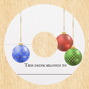 Étiquette Pour Verre De Vin Noël Vacances Jolies Ornements