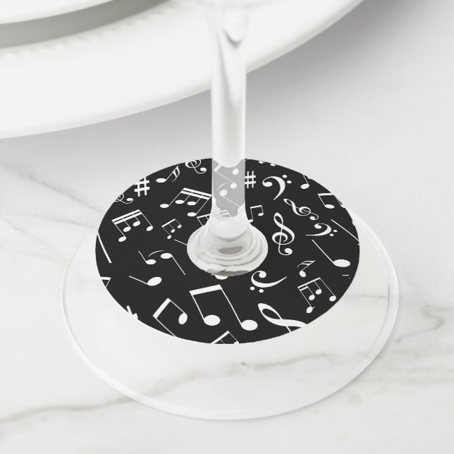 Étiquette Pour Verre De Vin Notes musicales 2 (De près)
