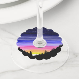 Étiquette Pour Verre De Vin Nuit Diamond