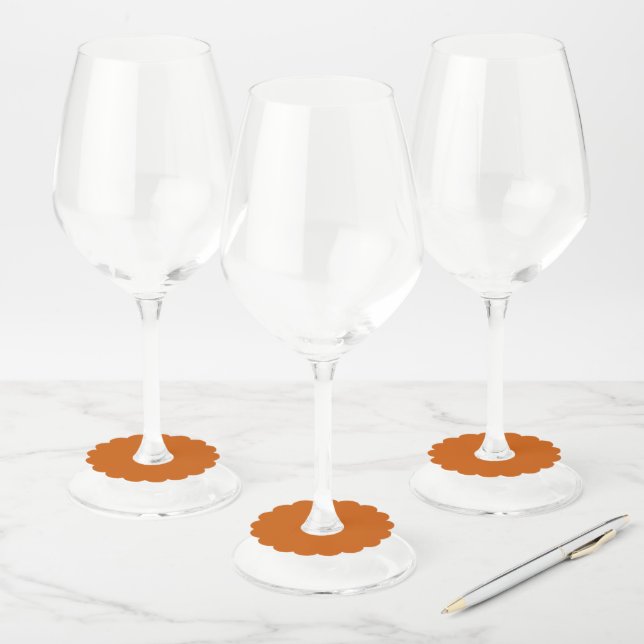 Étiquette Pour Verre De Vin Orange brulé (Lot)