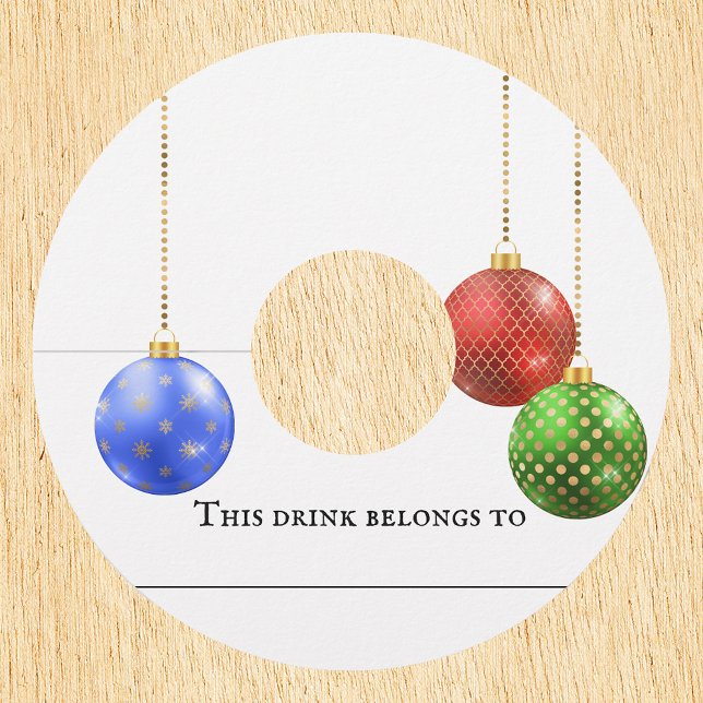 Étiquette Pour Verre De Vin Ornements jolis pour les fêtes de Noël (Créateur téléchargé)