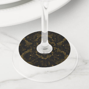 Étiquette Pour Verre De Vin Papillon en verre coloré olive