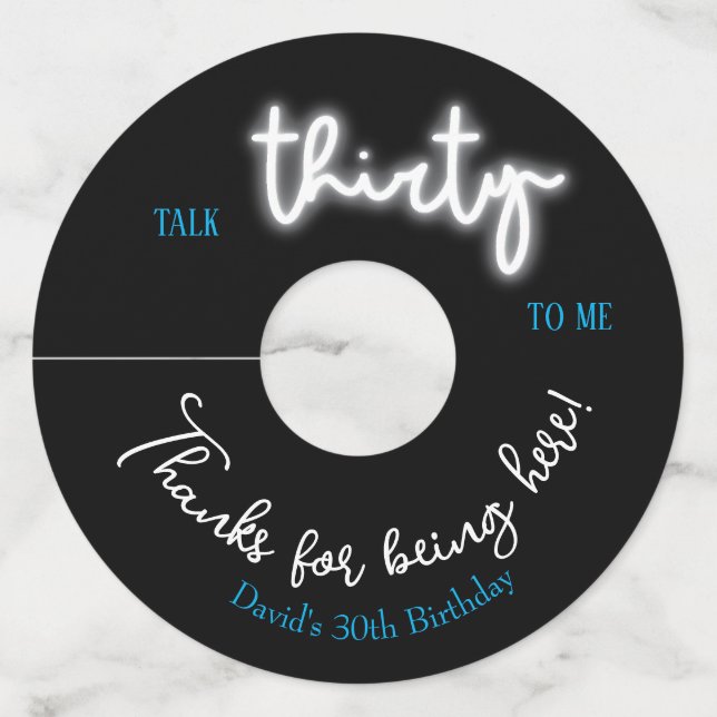 Étiquette Pour Verre De Vin Parle Trente pour moi, fête du 30e anniversaire (Devant)