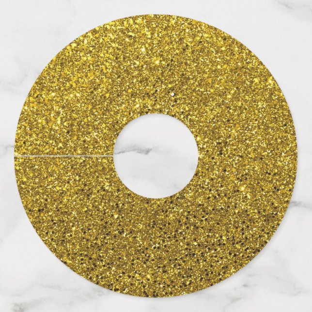 Étiquette Pour Verre De Vin Parties scintillant Gold Sparkle (Devant)
