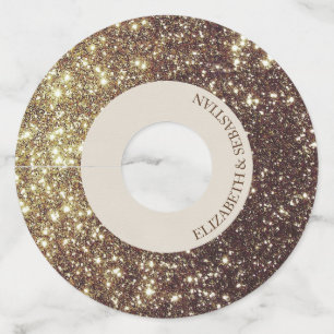 Étiquette Pour Verre De Vin Parties scintillantes fascinantes d'or