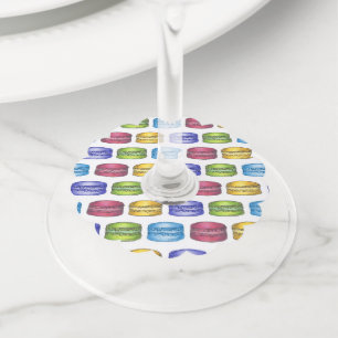 Étiquette Pour Verre De Vin Pastel French Bakery Macaron Cookie Passion