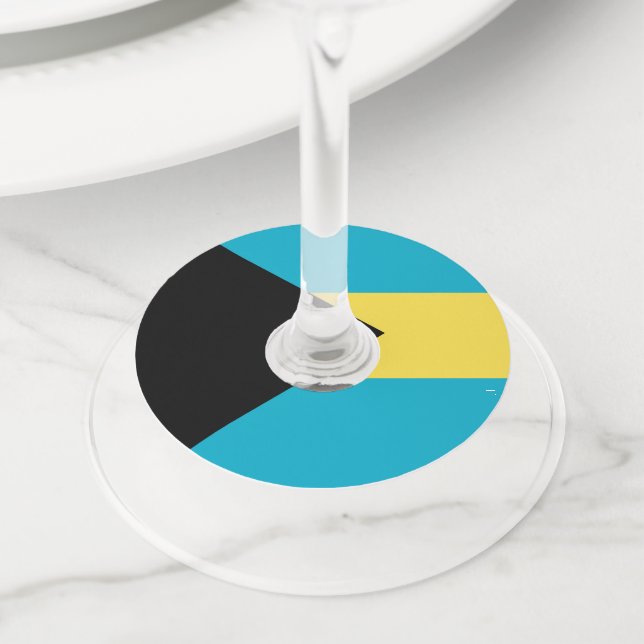 Étiquette Pour Verre De Vin pavillon des Bahamas (De près)