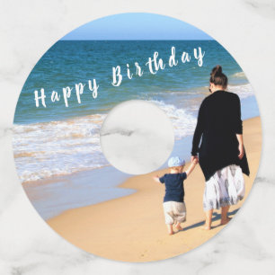 Étiquette Pour Verre De Vin Personnaliser votre photo Anniversaire Vin verre B