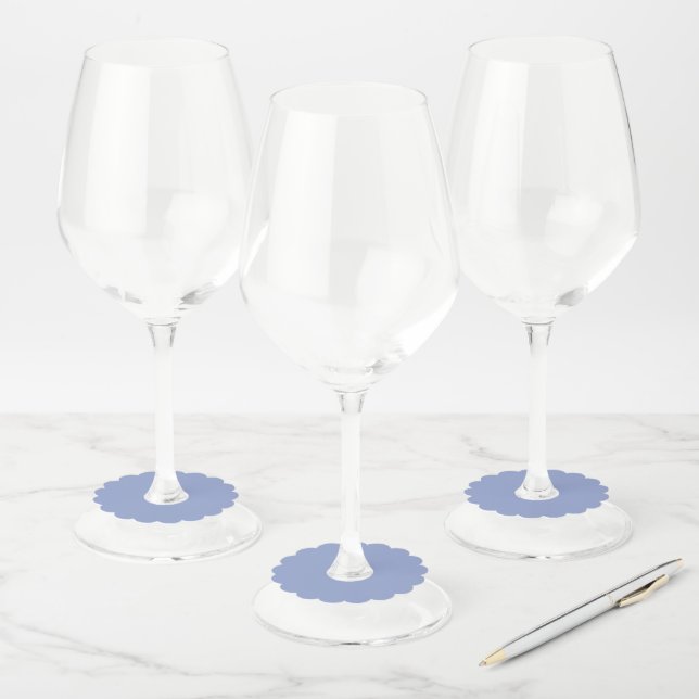 Étiquette Pour Verre De Vin Pervenche (Lot)