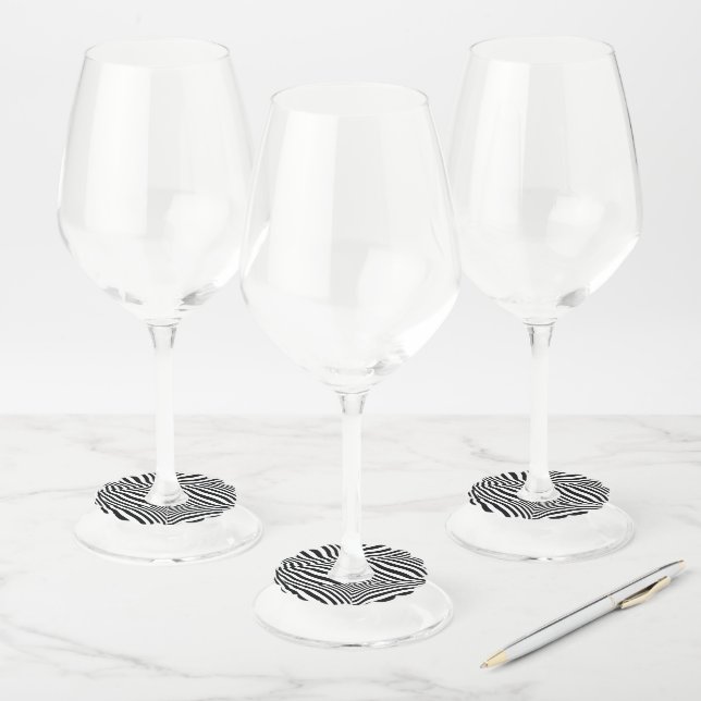 Étiquette Pour Verre De Vin Pétoncle en verre de vin Zebra (Lot)