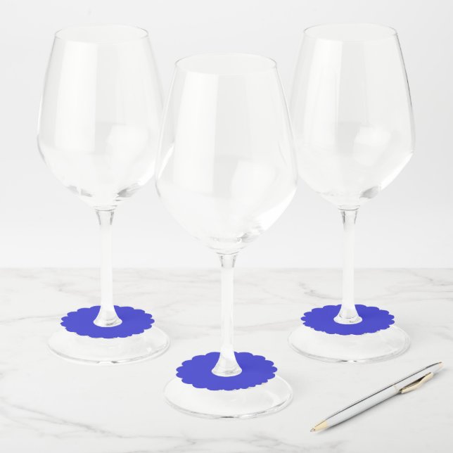 Étiquette Pour Verre De Vin Pince bleue profonde (Lot)
