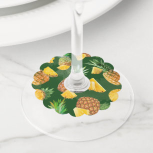 Étiquette Pour Verre De Vin Pineapple Pattern 9