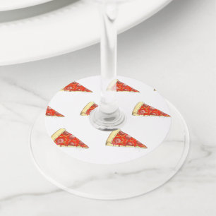 Étiquette Pour Verre De Vin Pizza Party Pepperoni Cheese New York Pizzeria