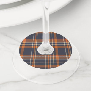 Étiquette Pour Verre De Vin Plaid rustique Noël/hiver