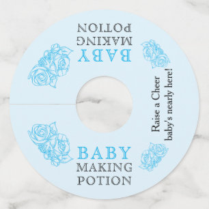 Étiquette Pour Verre De Vin Potion de fabrication de bébé Toast bleu pour la b