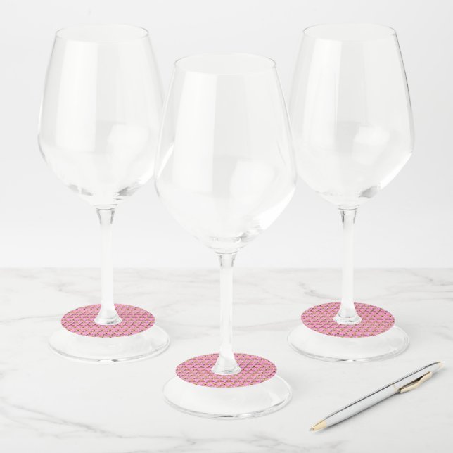 Étiquette Pour Verre De Vin Princesse en rose (Lot)