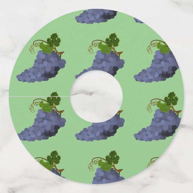 Étiquette Pour Verre De Vin Raisins de vin pourpres (Devant)