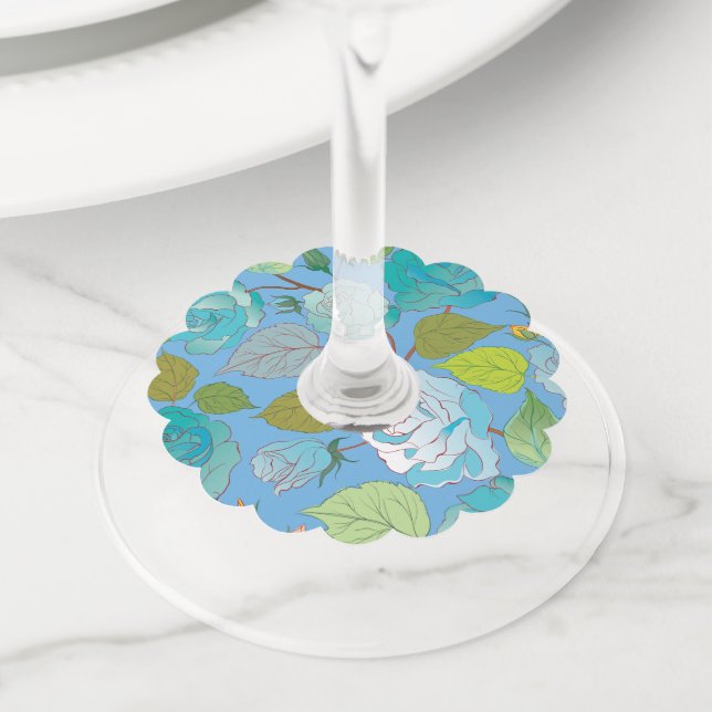 Étiquette Pour Verre De Vin Rose 23 (De près)