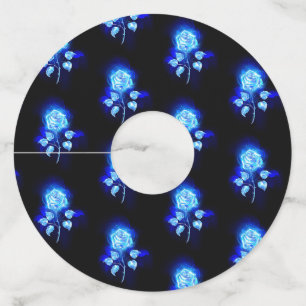 Étiquette Pour Verre De Vin Rose bleu brûlant