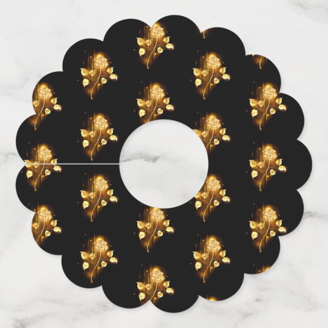 Étiquette Pour Verre De Vin Rose d'or ( rose d'or ) (Devant)