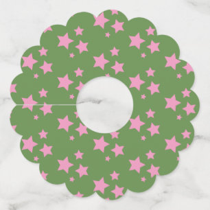 Étiquette Pour Verre De Vin Rose Green Stars Design moderne