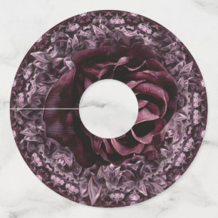 Étiquette Pour Verre De Vin Rose Mandala